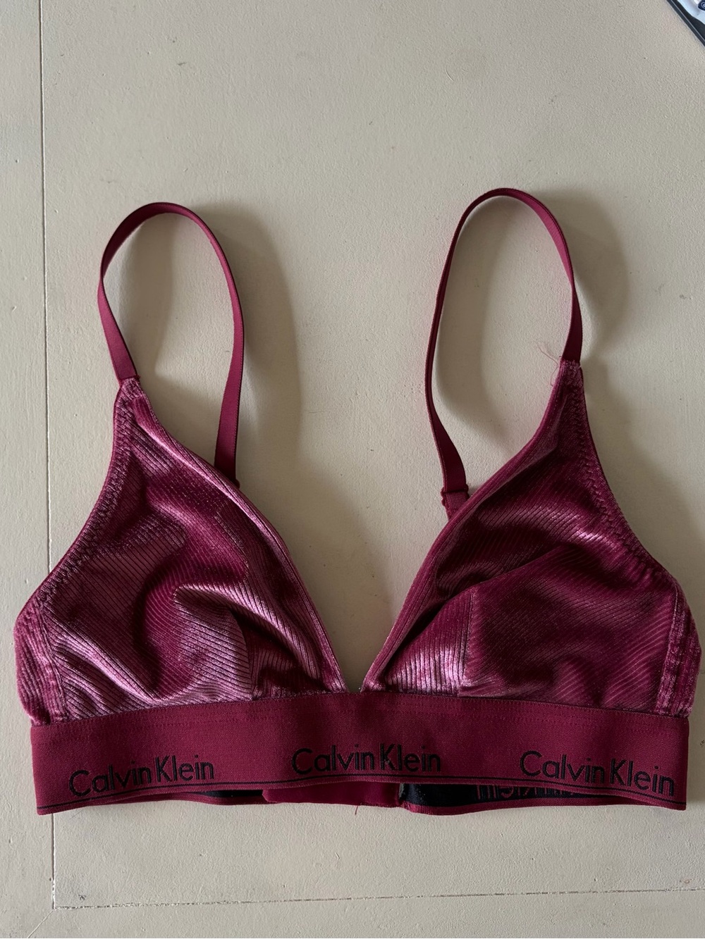 calvin klein maroon bralette
